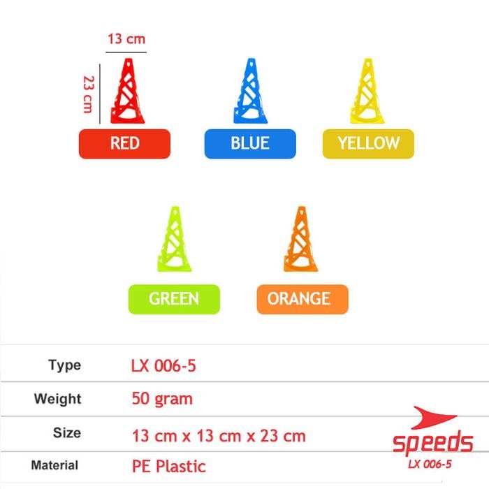 Speeds Cone kerucut Sepak Bola Alat Latihan Olahraga Sepak Bola Tinggi 23cm Cones Sepak Bola,