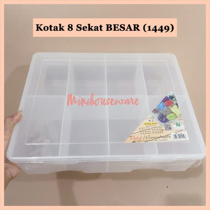 GREENLEAF 1449 REIKO KOTAK PERKAKAS STORAGE BOX 8 SEKAT GREEN LEAF