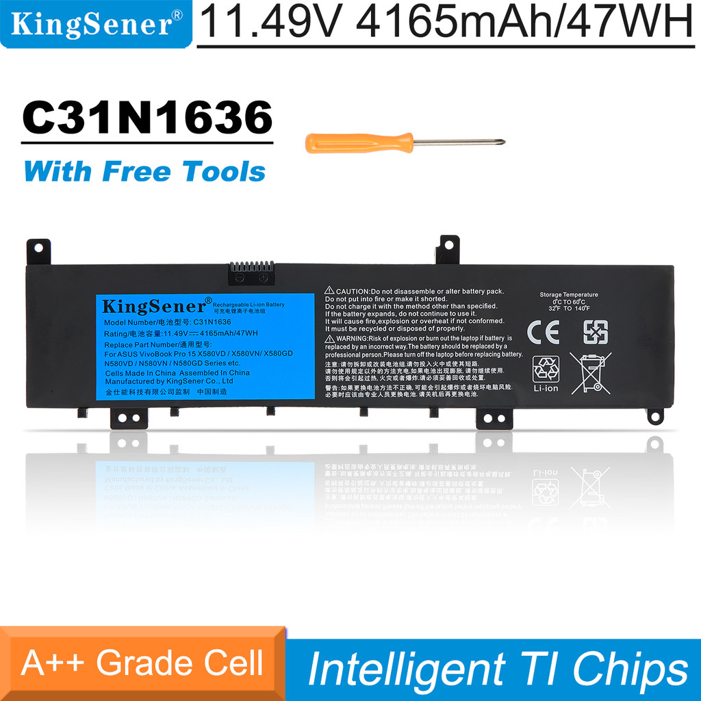 KingSener C31N1636 Laptop Battery For N580VN N580VD NX580V X580V X580VN X580GD N580GD X580VD N580VD 