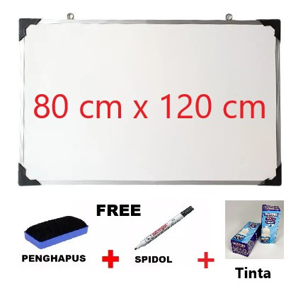 

Papan Tulis Kantor Ukuran 80x120 CM Free Spidol Dan Penghapus Bingkai Aluminium