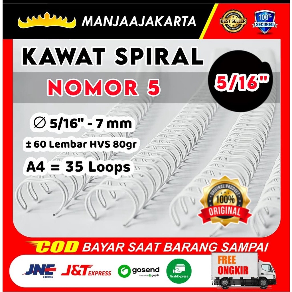 

Jilid Spiral Kawat 5 putih Kawat Kalender Dinding Spiral5 per 16 Kawat Jilid Kalender Ring Kawat