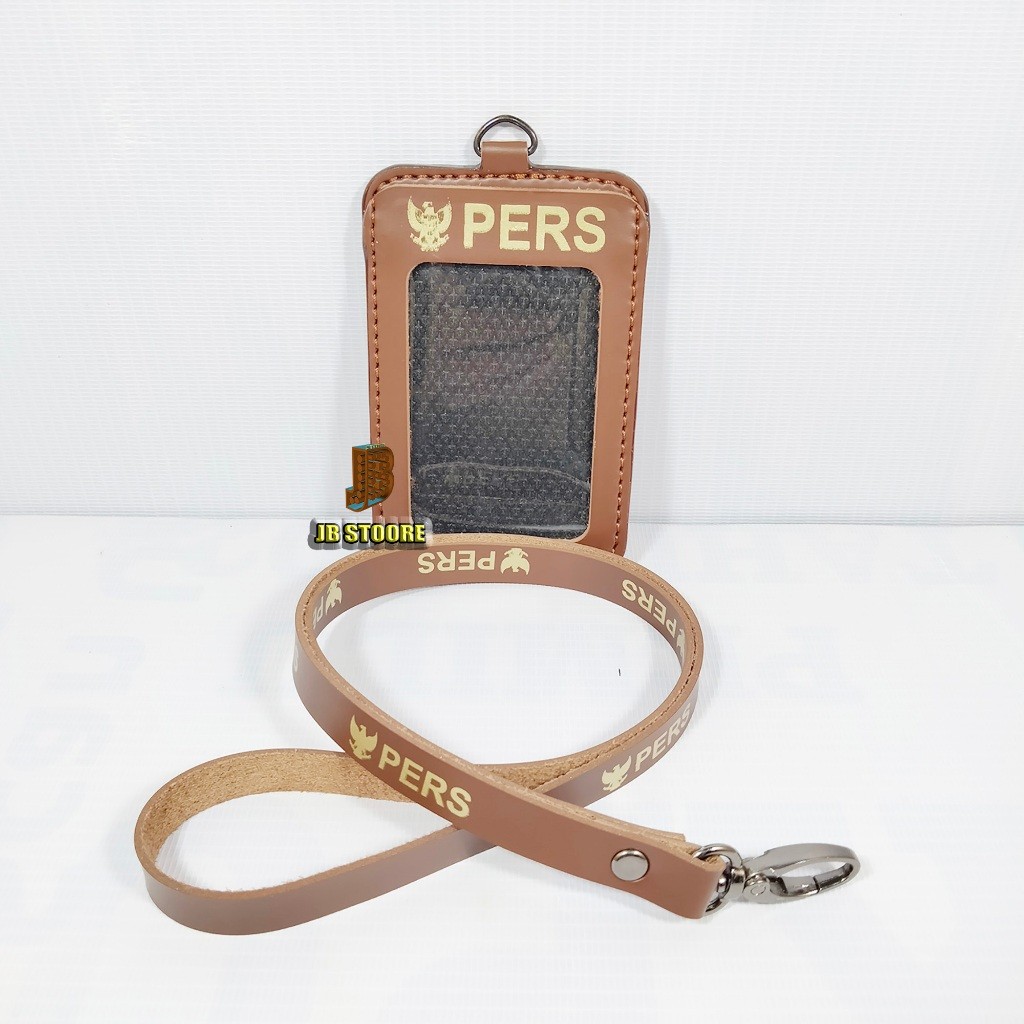 Tempat Id PERS Kulit / Id Holder Pers Wartawan Gantung / name tag pers wartawan tali kulit