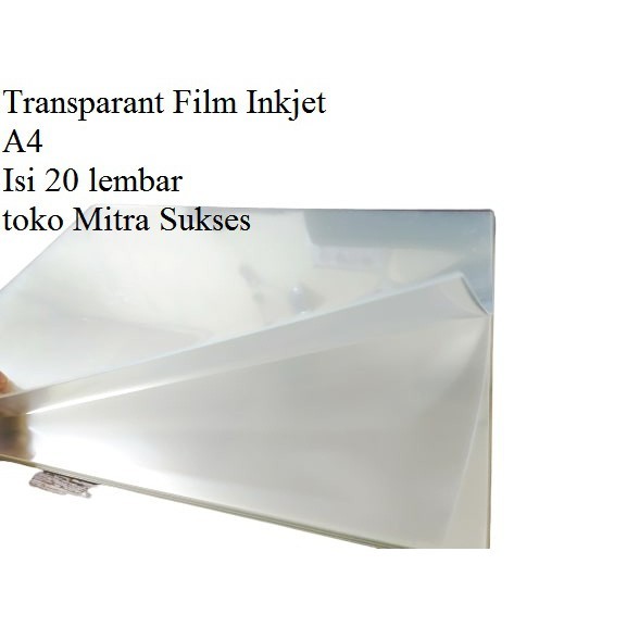

Transparant Film Inkjet A4 / Clear PET Film A4