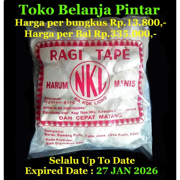 

New Ragi Tape NKL per Bal (isi 25 bungkus)