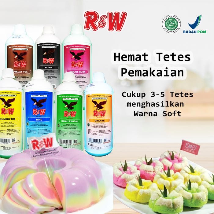 

New Pewarna Makanan Kue Rajawali R&W RW 750 ml 1 kg