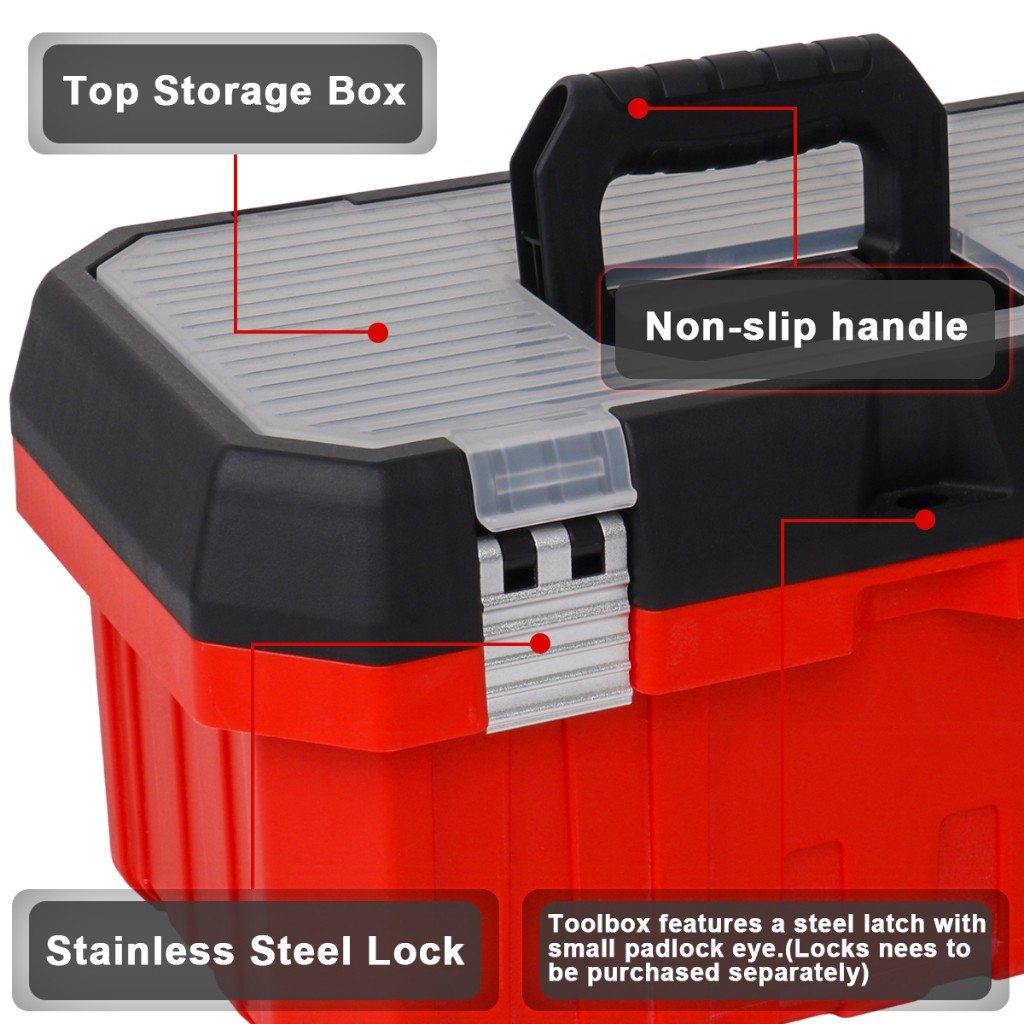 JLD TOOL BOX BESAR PLASTIK 14-16 INCH BAHAN PP TOOLS BOX KOTAK PERALATA TOOL BOXES KOPER TOOL