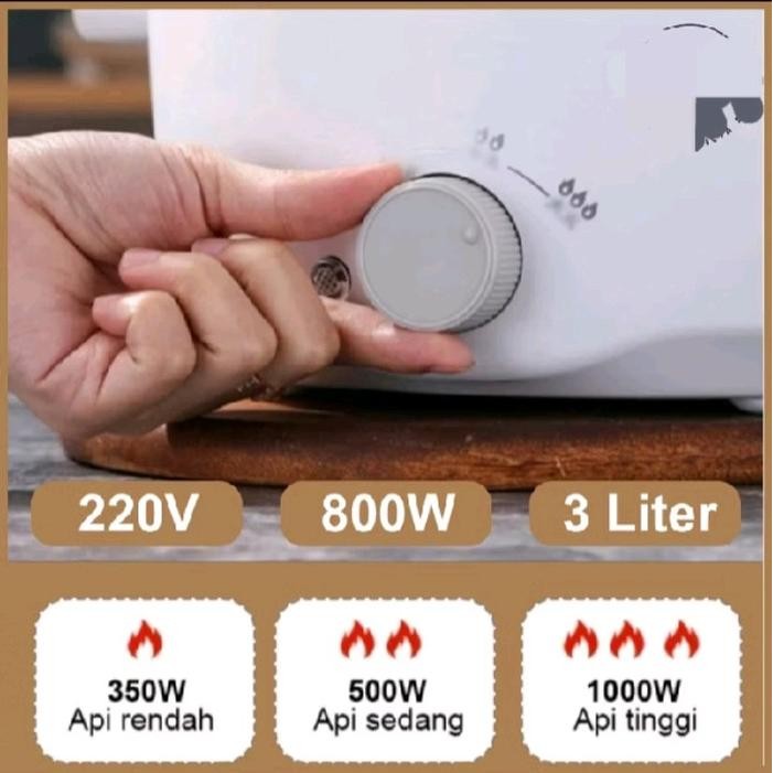 BARU.. PANCI LISTRIK JUMBO 3 LITER BESAR SERBAGUNA MULTIFUNGSI DENGAN KUKUSAN LOW WAT STREAMER