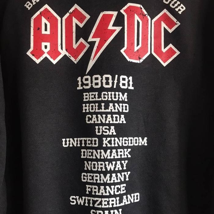 PROMO.. HOODIE ACDC TOUR COUNTRY BLACK FULL TAG
