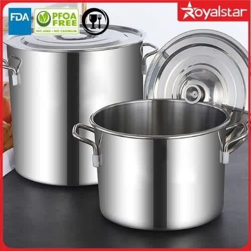 SS- Panci Stainless Steel 304 Panci Dandang Bakso Stock Pot Tebal