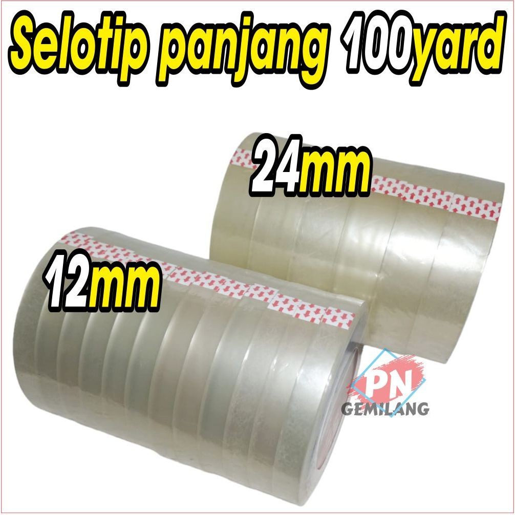 

SPESIAL LAKBAN BENING / SOLATIP / SELOTIP / isolasi bening UKURAN 24MM X 100 yard 1 DUS