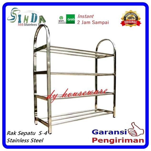 (BestSeries) Rak Sepatu Rak Sandal Susun Stainless 5 Susun Full Stainles Kokoh