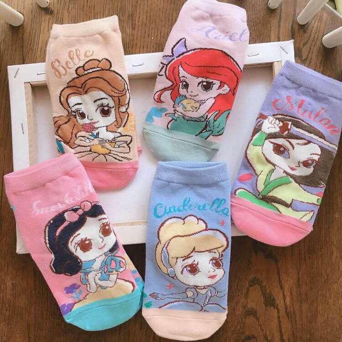 ShoesKids- Kawai Kaos Kaki Disney Princess Socks Cinderella Snow White Frozen