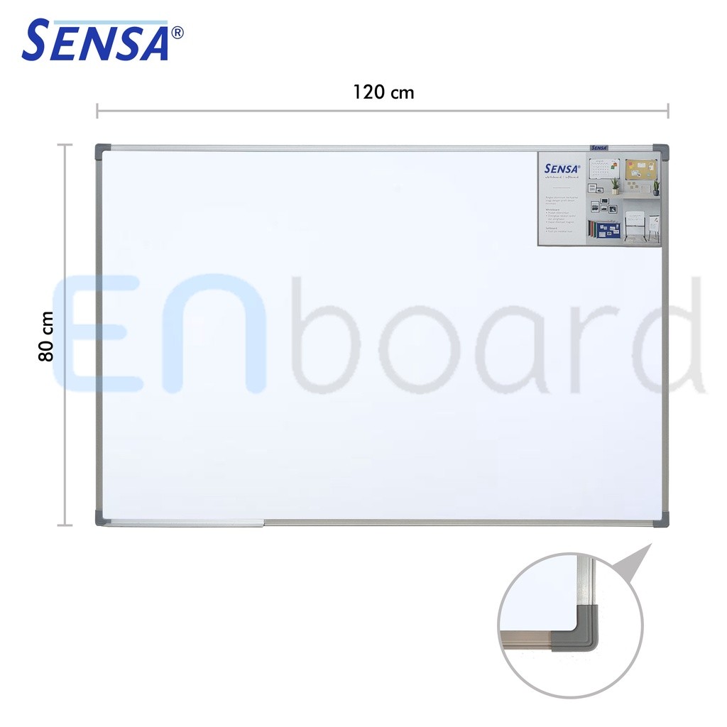 

Papan Tulis Whiteboard / White Board Gantung Magnet Single Face Sensa 80 x 120 cm