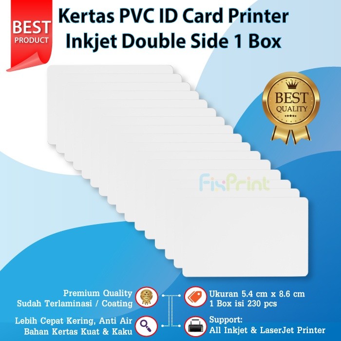 

PVC ID White 8.6 x 5.4 cm Kertas PVC Instant Tray ID L805 L800 230pcs