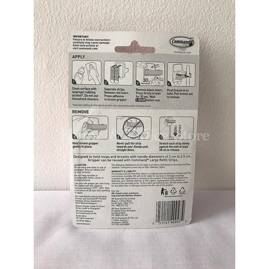 3M Gantungan Sapu / Command Broom Gripper 17007 - Asli