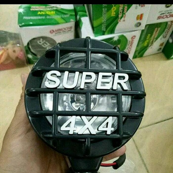 JEEP 4X4 Fog Lamp Lampu Sorot Kabut 3 inchi Hitam Plat Dope