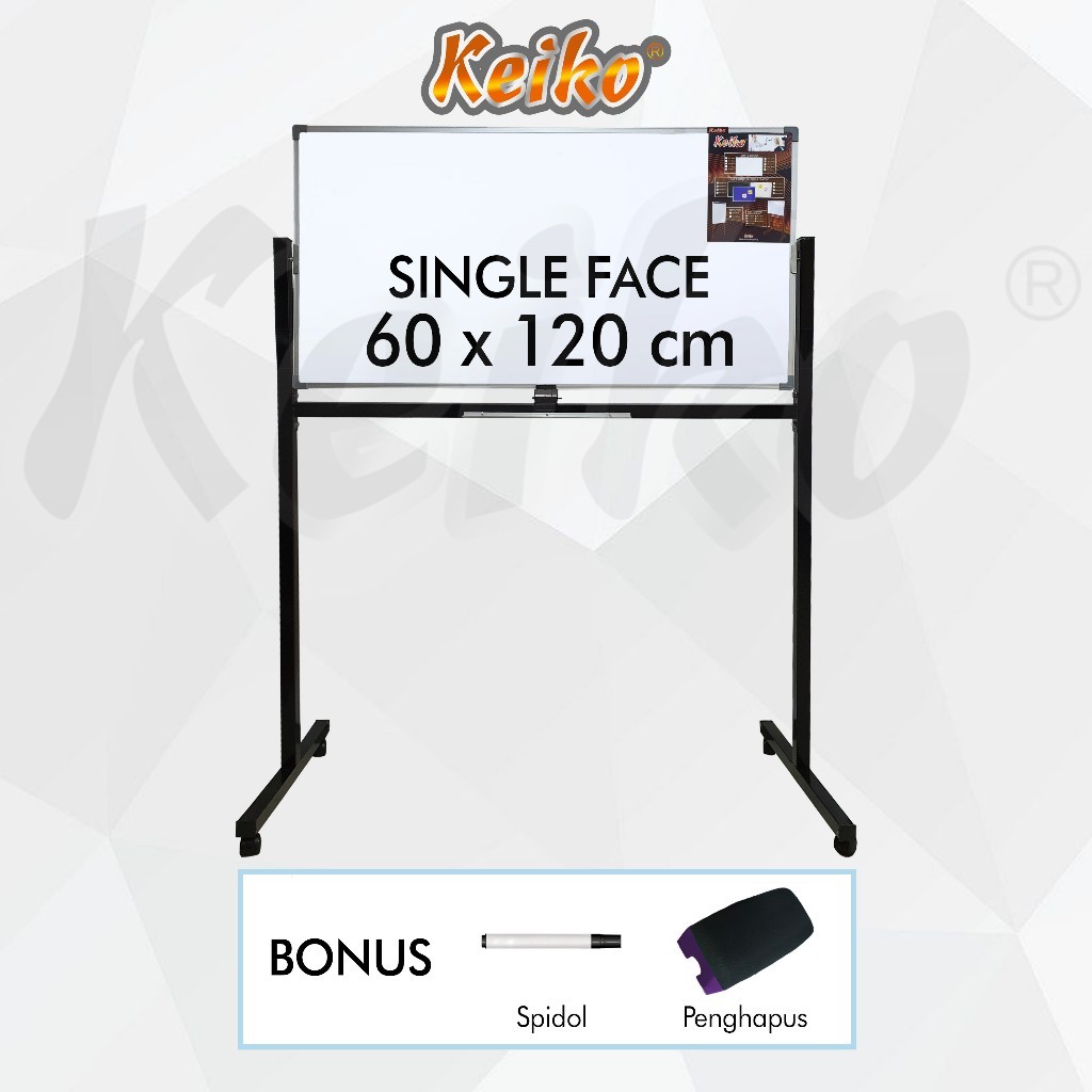 

Papan Tulis Whiteboard / White Board Standing Single Face Keiko 60 x 120 cm