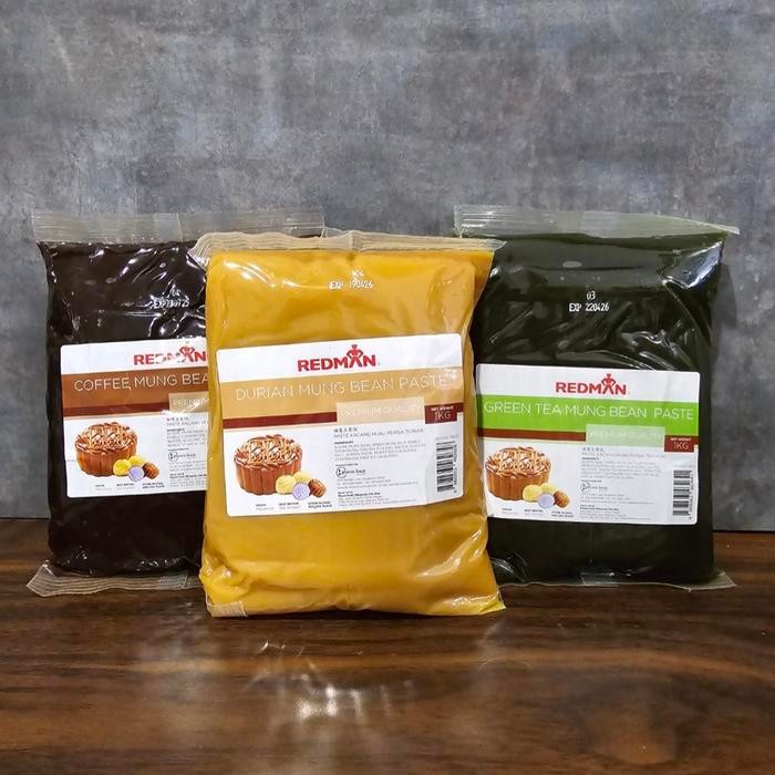 

InstanTanyadulu- Redman mooncake filling red man mung bean durian green tea coffee