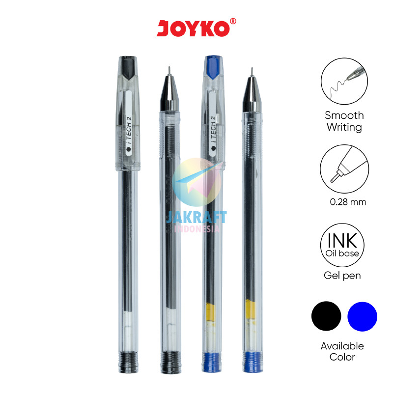 

(12 Pcs) GROSIR Pulpen Gel Pen GP-266 iTECH 2 Hitam B / u Blue ala PILOT HI-TEC 0.28 mm 0.28mm Ultra