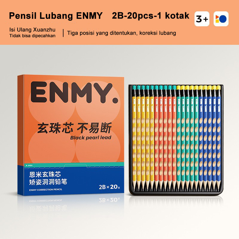 

ENMY Pensil Anak dengan Desain Segita, Inti Hitam, Aman, Tidak Mudah Patah dan Warna Jelas