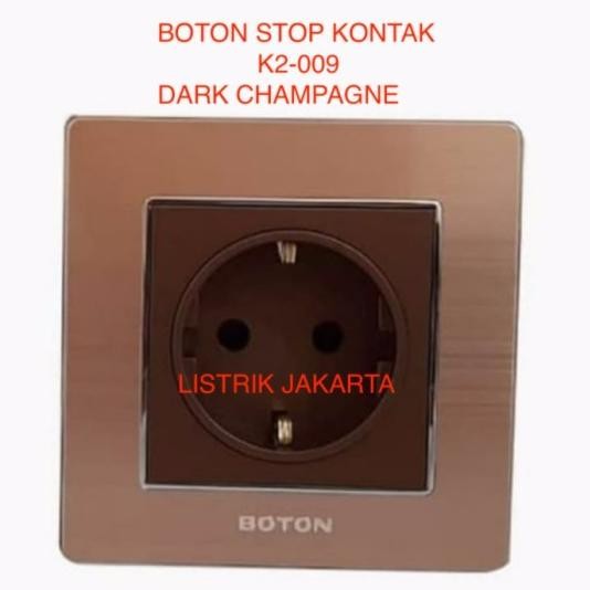 BOTON STOP KONTAK K2-009 16 EURO SOCKET K2 COKLAT DARK AMPAGNE SNI