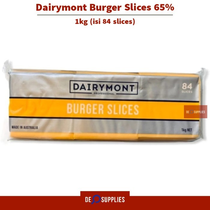 

Lalaa_Store Dairymont Burger Slice Red Cheddar 1kg isi 84 slices - Keju Burger Aus