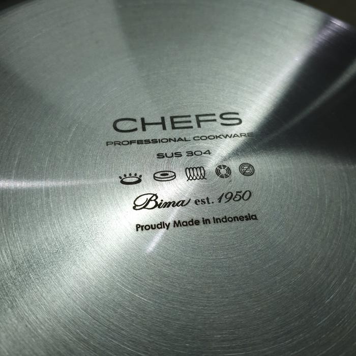 Kenanganpawon Bp1900724 Bima Chefs D24Cm H10Cm Shallow Sauce Pan, Sus 304