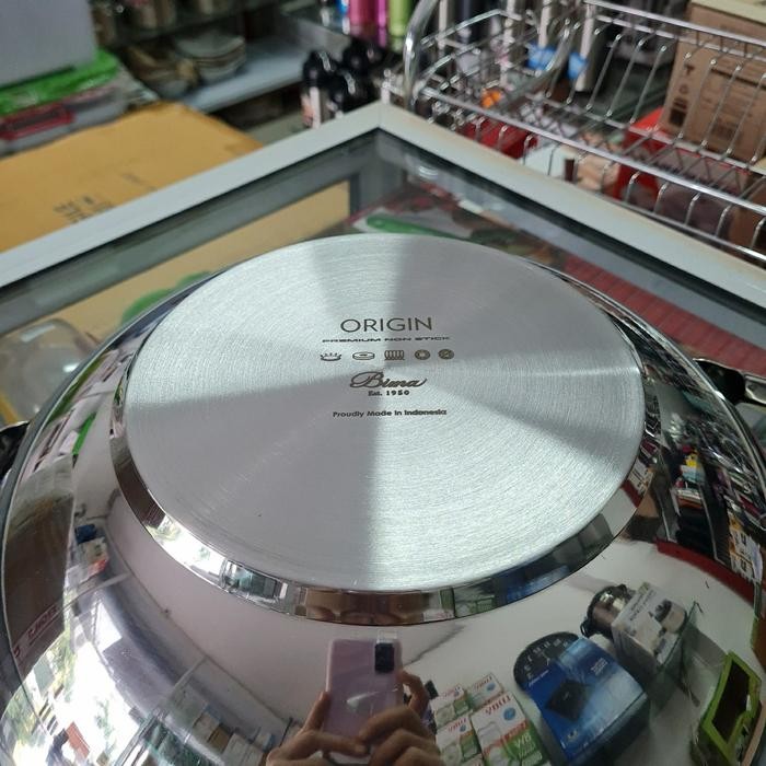Kenanganpawon B2003432 Wok Non Stick Bima Gin D32Cm, 3Ply Base Cookware