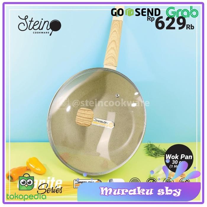 Kenanganpawon Stein Cookware Wok Pan 30 Cm With Lid / Stein Wajan