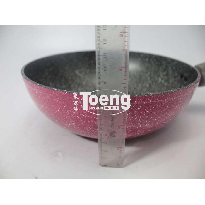 Kenanganpawon Wok 28Cm Black Pink Bolde / Wok Pan Granite Bolde