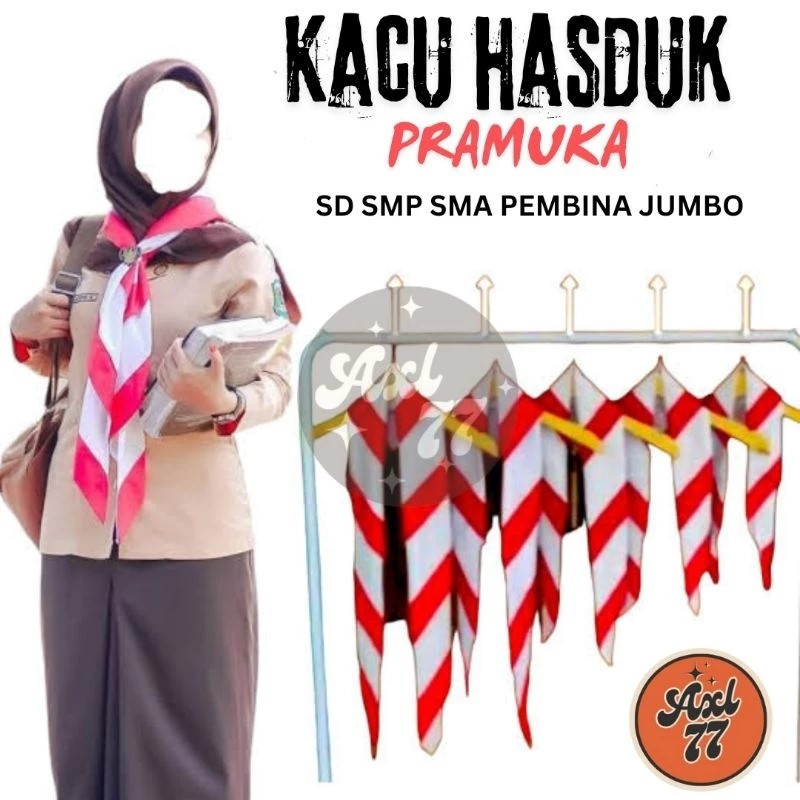 Hasduk Pramuka Kacu Satin SD SMP SMA SMK Siaga Penggalang Penegak Panjang Jumbo Mengkilat