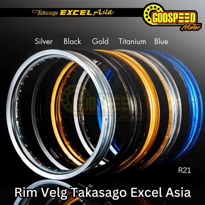 VELG TAKASAGO EXCEL ASIA 18 X 1.85 (36H) & 21 X 1.60 (36H) BLACK