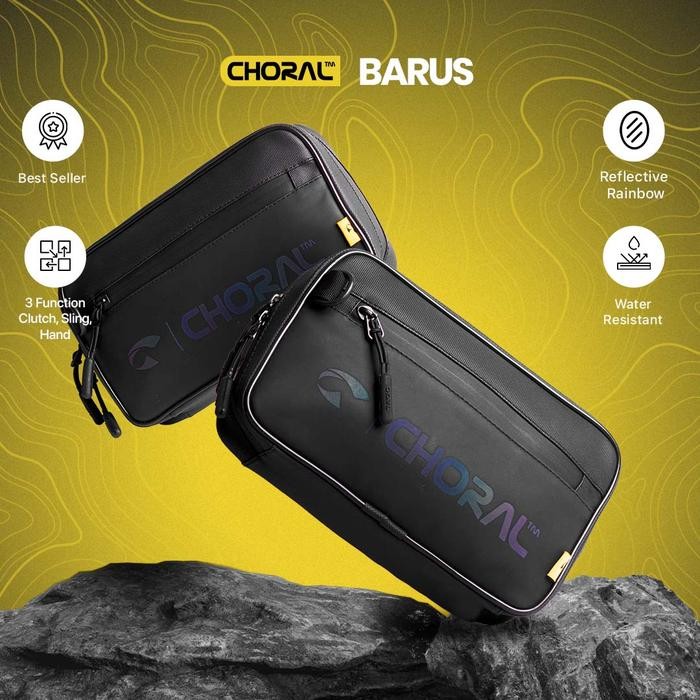 ORIGINAL Choral Barus Handbag Clucthbag Slingbag Tas Multifungsi 3 in 1 Tas Pria Tas Selempang Pria