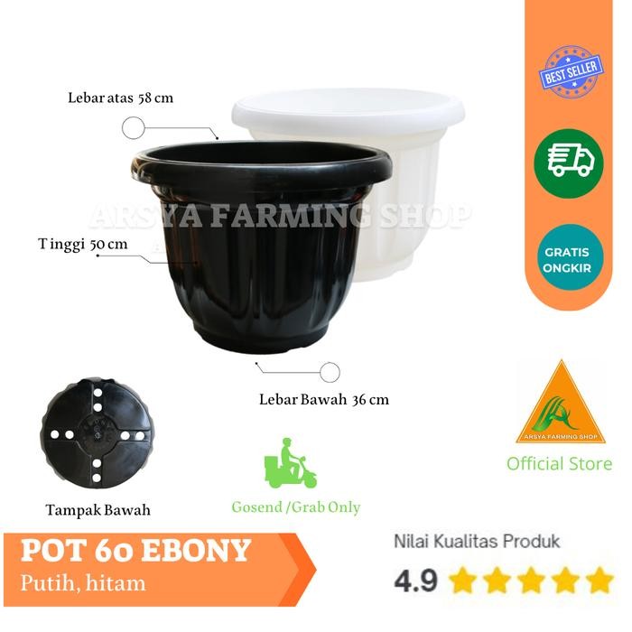 Thinkerbelllll Gosend / Grab Only Pot 60 Cm / Pot Ukuran Besar - Hitam