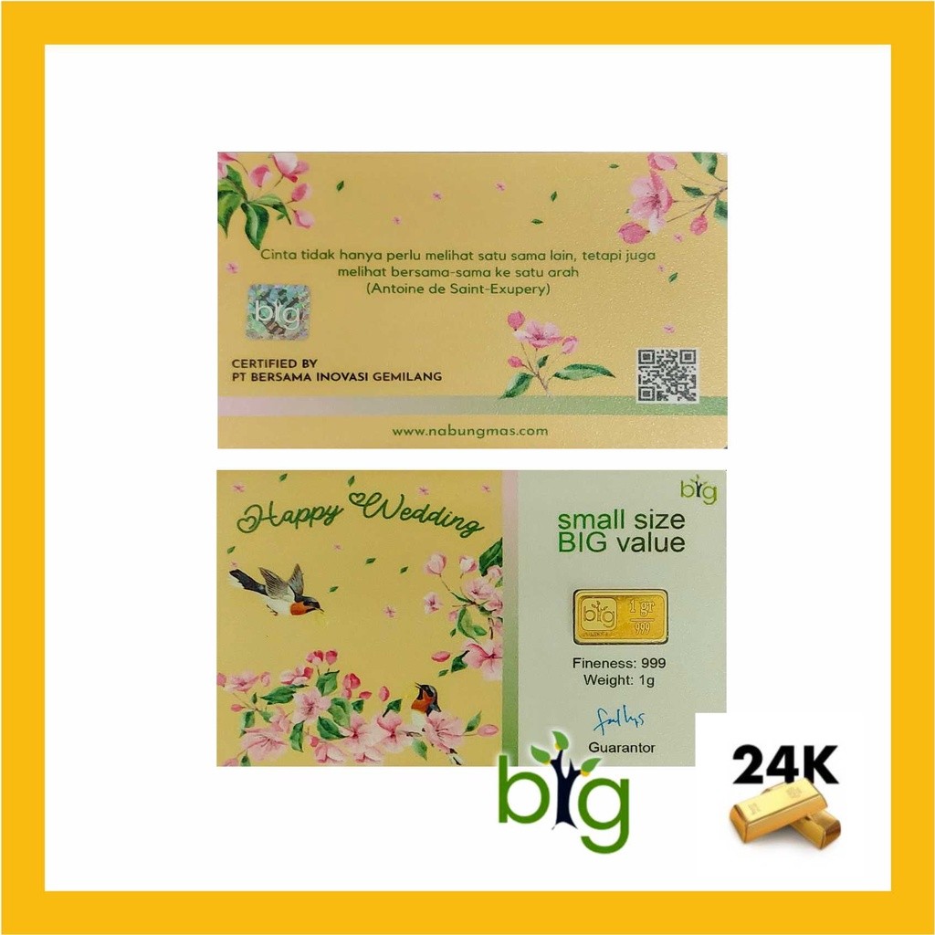 LM Emas Logam Mulia LM 1 Gram Big Gold Emasin Edisi Happy Wedding