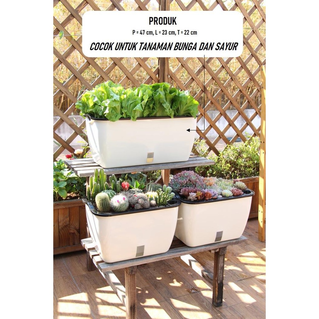 Thinkerbelllll Pot Tanaman Otomatis / Self Watering Pot / Pot Besar / Pot Tanam