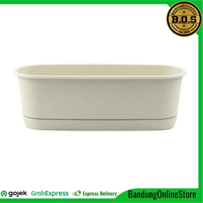 Thinkerbelllll Ace Clover Pot Dengan Tatakan Pot Bunga Slim Pot Plastik Panjang Putih