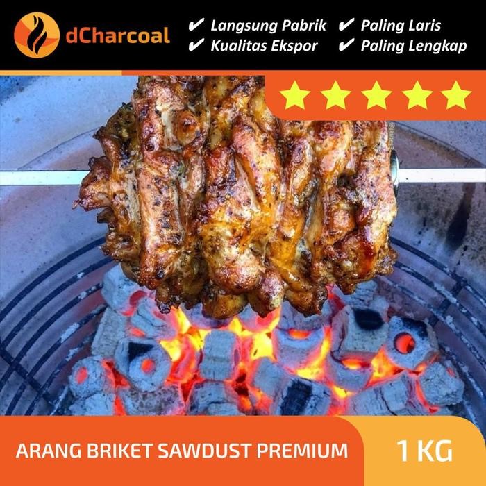 ARANG BRIKET SAWDUST CHARCOAL BBQ SERBUK KAYU OGATAN HEXAGONAL LOKAL
