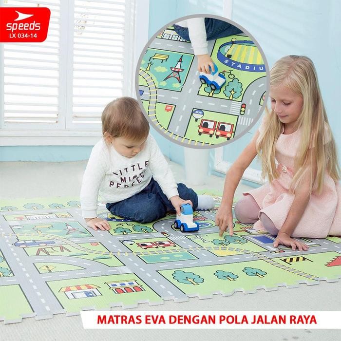 Speeds Matras Evamat 60X60Cm Matras Puzzle Karpet Puzzle Matras Alas Lantai Evamat Matras Safety