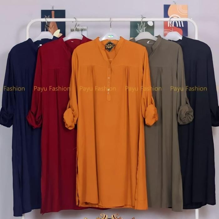 Nayya- Tunik Wanita Polos Lengan Panjang - Bahan Adem