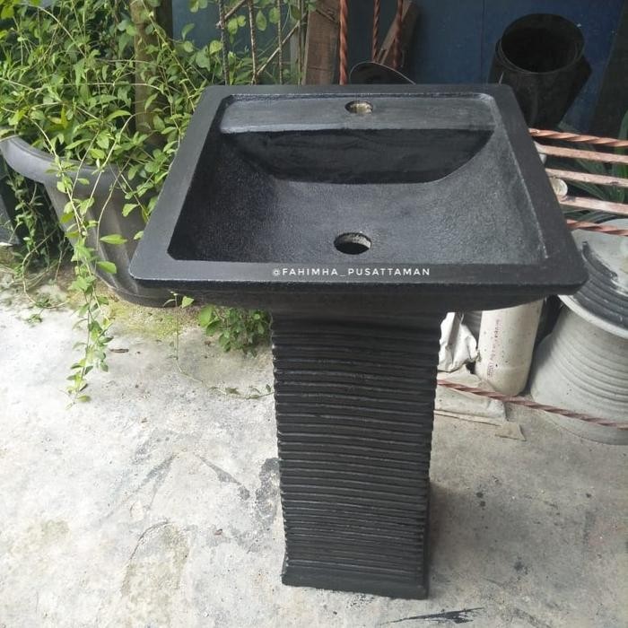 Wastafel Ukiran Batu Alam Washtafel Batu Alam Hitam *