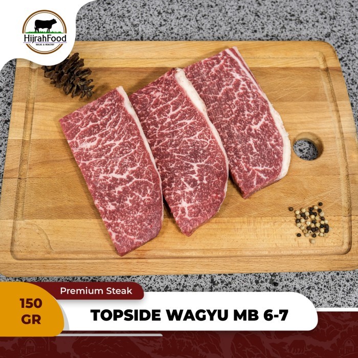

BeliSkrg,KirimHariini- Topside Beef Wagyu Steak MB 8-9 AUS Daging Sapi Wagyu Secondary Cut