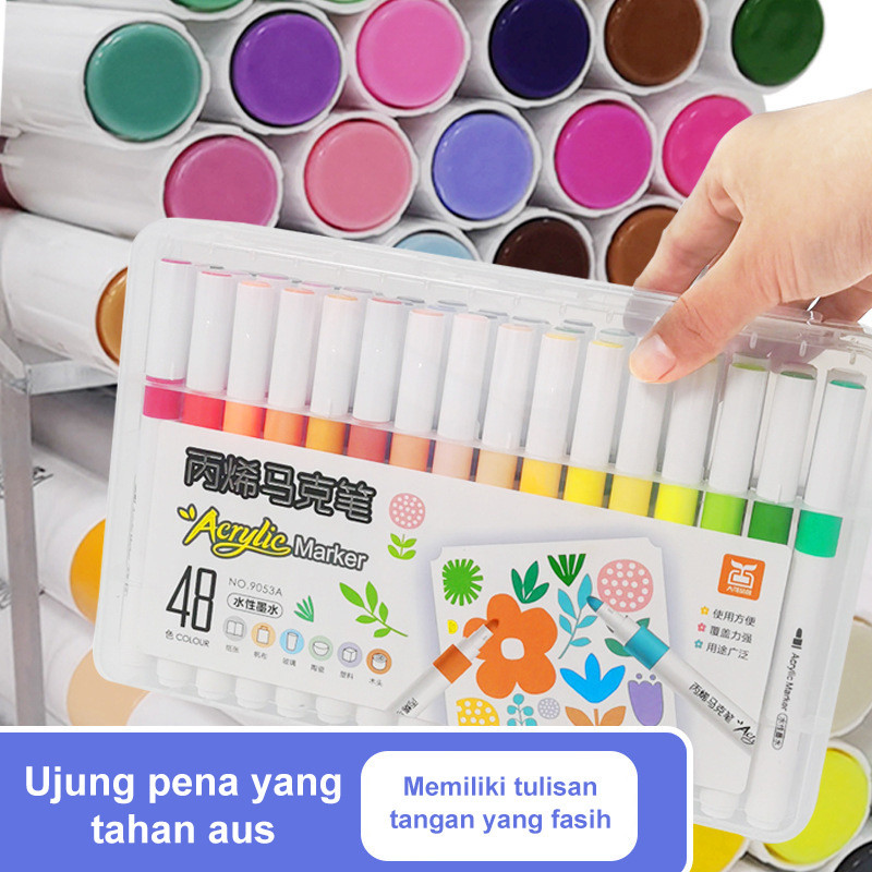 

12/36/48 spidol warna seni rupa anak-anak siswa sekolah dasar pensil cat air buram khusus