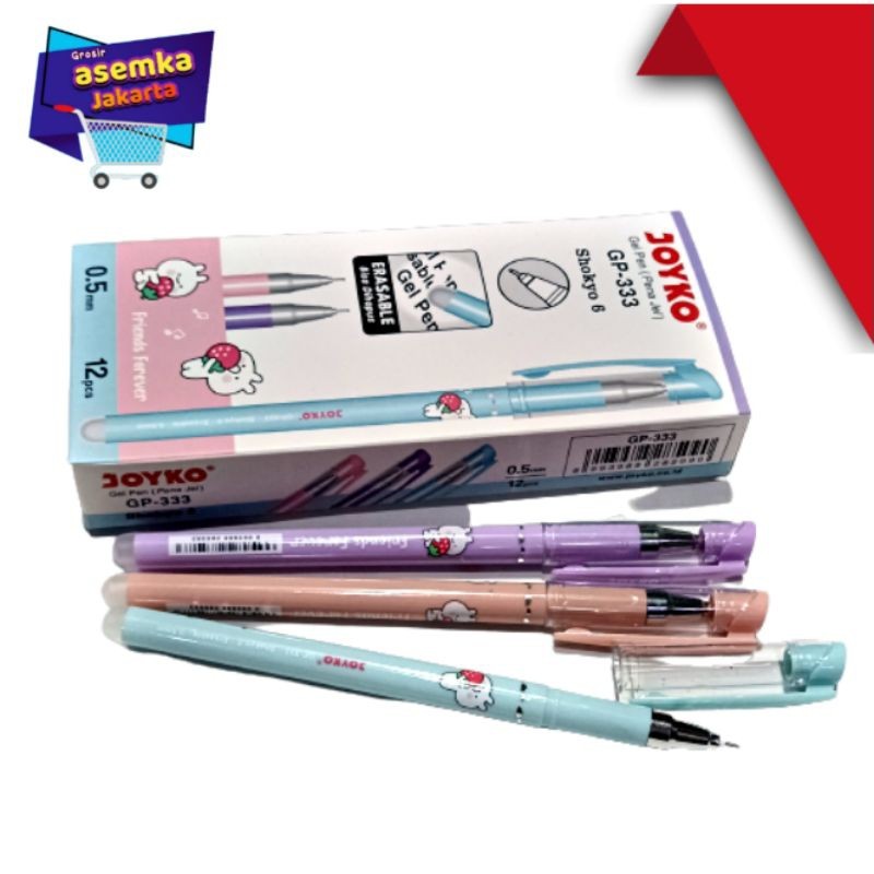 

Bolpen Pulpen GP-333 Shokyo 6 Gel Dapat dihapus 12pcs