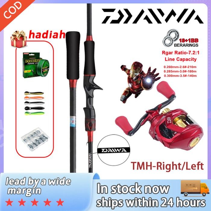 Daiwa 1Set Lengkap Murah Pancing Casting Full Set / Pancing 1Set Lengkap Kuat Set Tongkat & Gulungan
