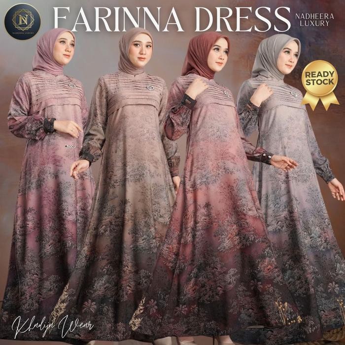 Zahra- [Bisa Cod] Farinna Dress Nadheera Luxury Farina Gamis Motif Narumi