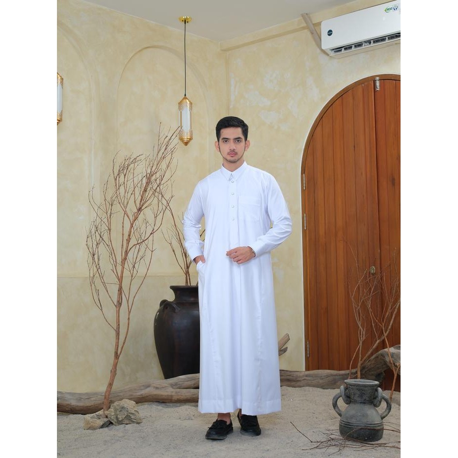 Elhaz- Al Haramain Series Semi Wol Thobe Umar Jubah / Gamis Pria Remaja & Dewasa