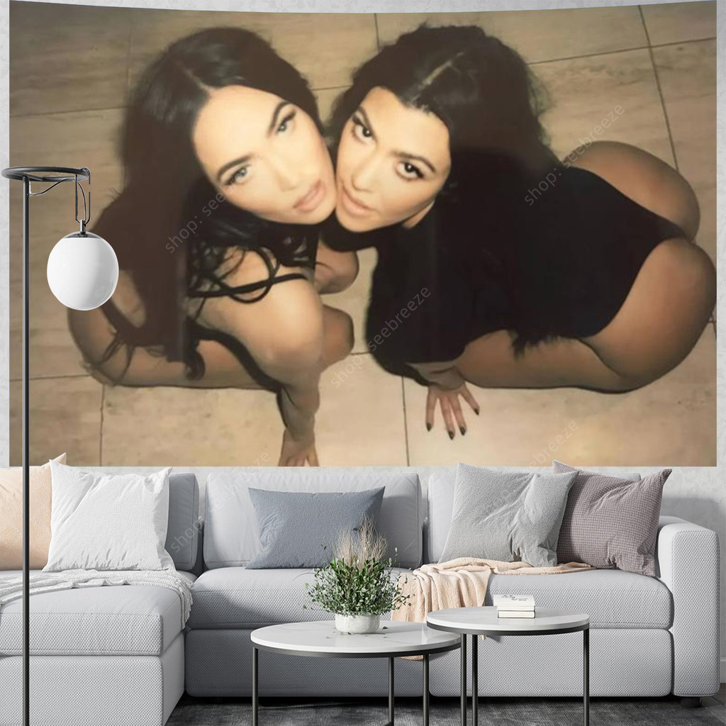 Megan Fox and Kourtney Karda-Shian Poster Tapestry for Psychedelic Art Mystic Kawaii Room Decor Mand
