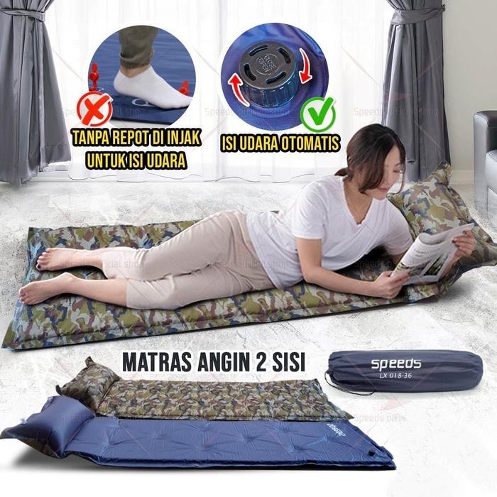 matras angin kasur tiup matras camping outdoor sleeping pad [mutu terbaik]