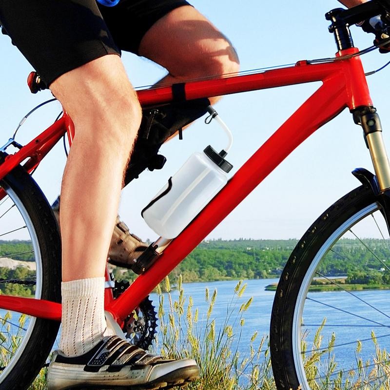 Sports Squeeze Water Bottle Hiking Water Cups 1 Liter Sports Water Bottle With Straw Leak Proof Wate